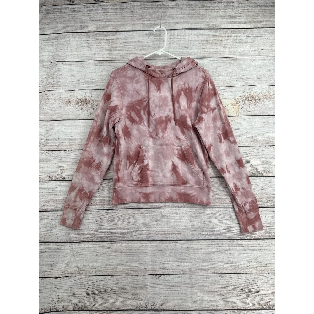 Athleta Hoodie Women S Mauve Tie Dye Cotton Blend Pullover Sweatshirt